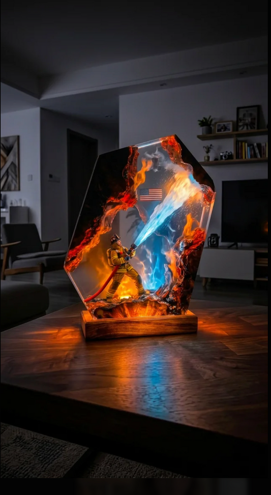 Ember Shield Resin Lamp